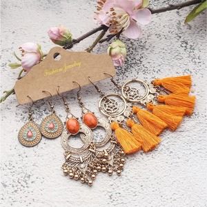 B2G1 Bohemian Orange Collection Tassel Earrings